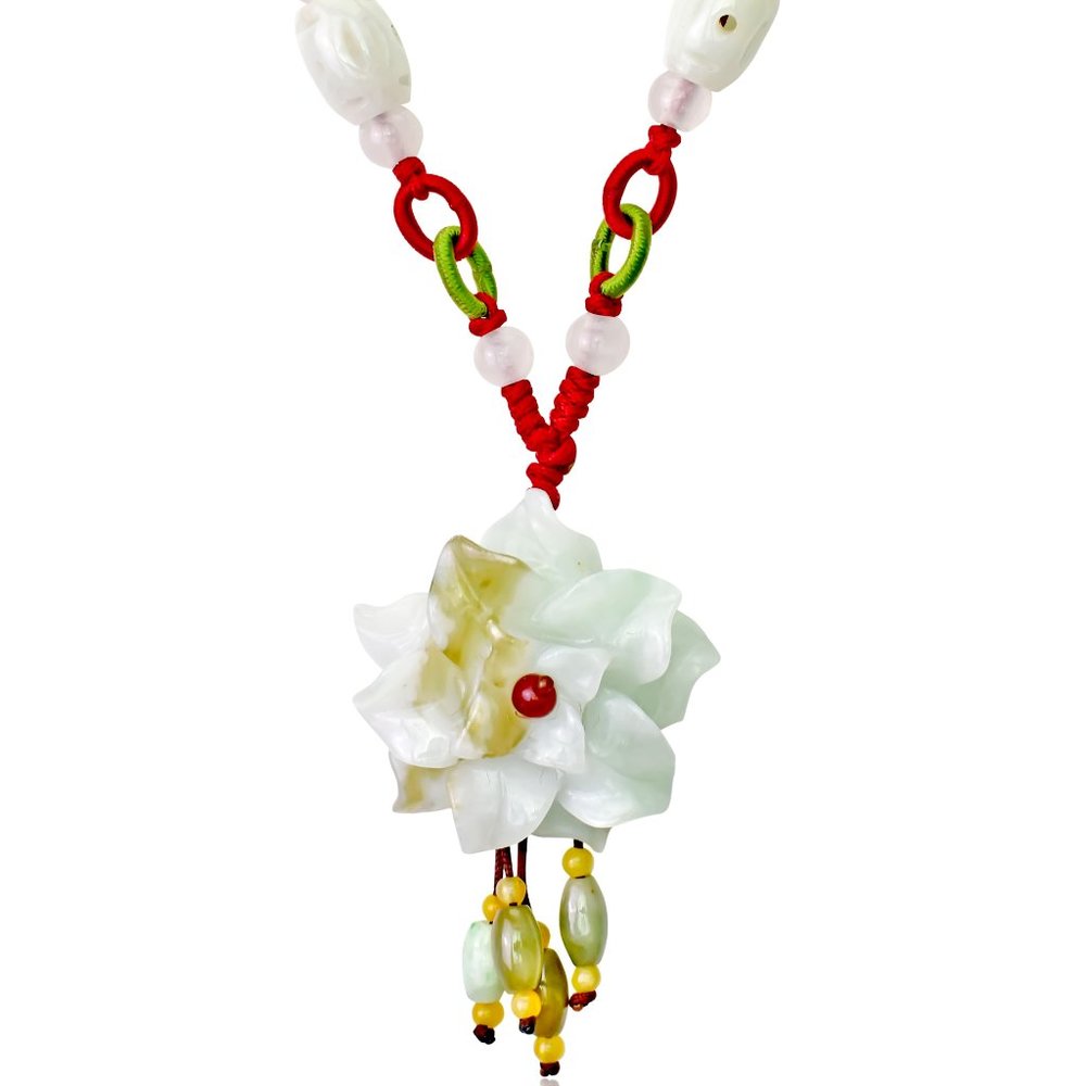 Chrysanthemum Flower Jade Necklace Pendant